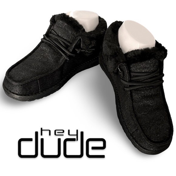 Hey Dude Other - Hey Dude - Britt Faux Fur Trim Slip On Booties Unisex Youth- Girls 4 -  EU 35